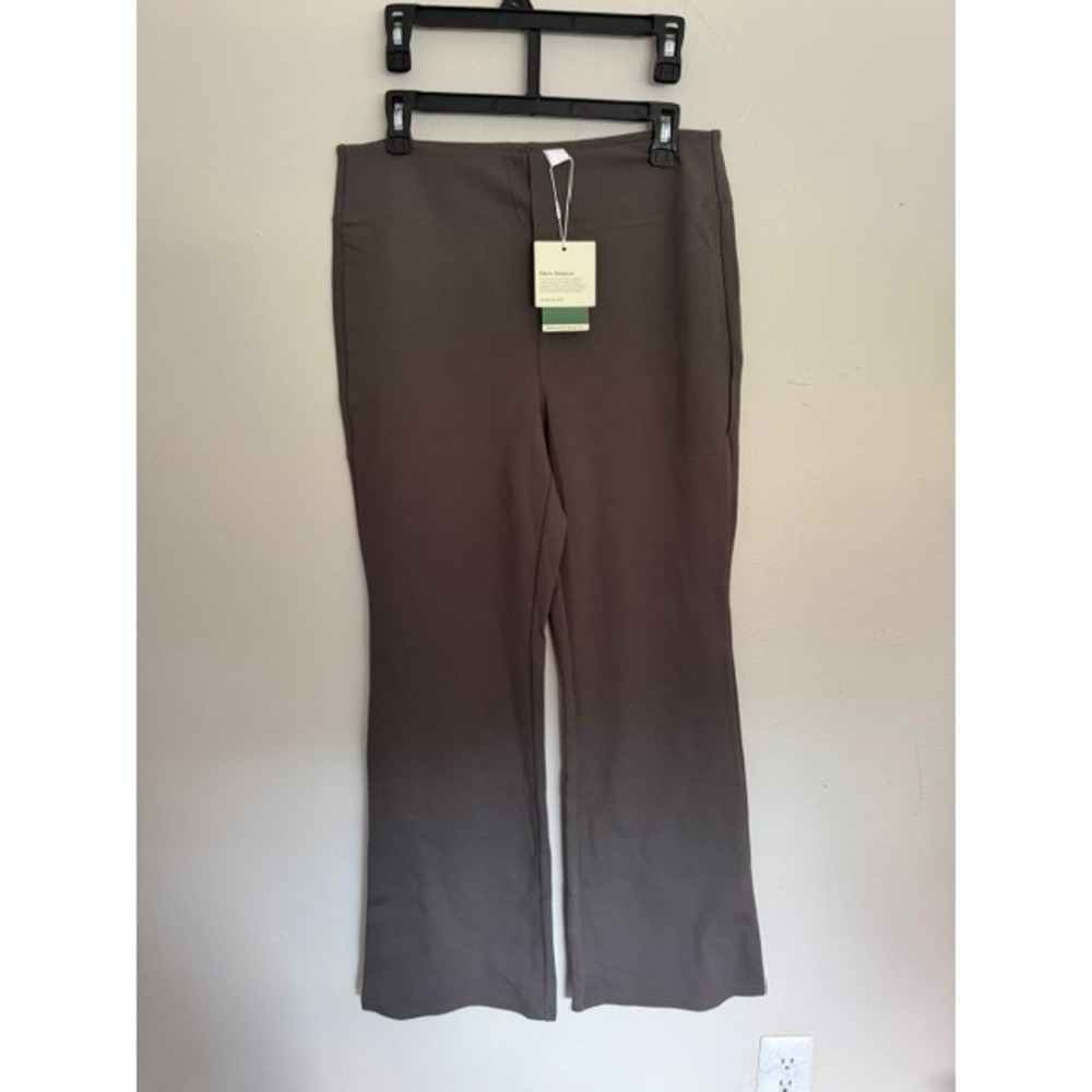 Halara High Waisted Flare Pants Grey Pull On Stretch Trousers Womens L